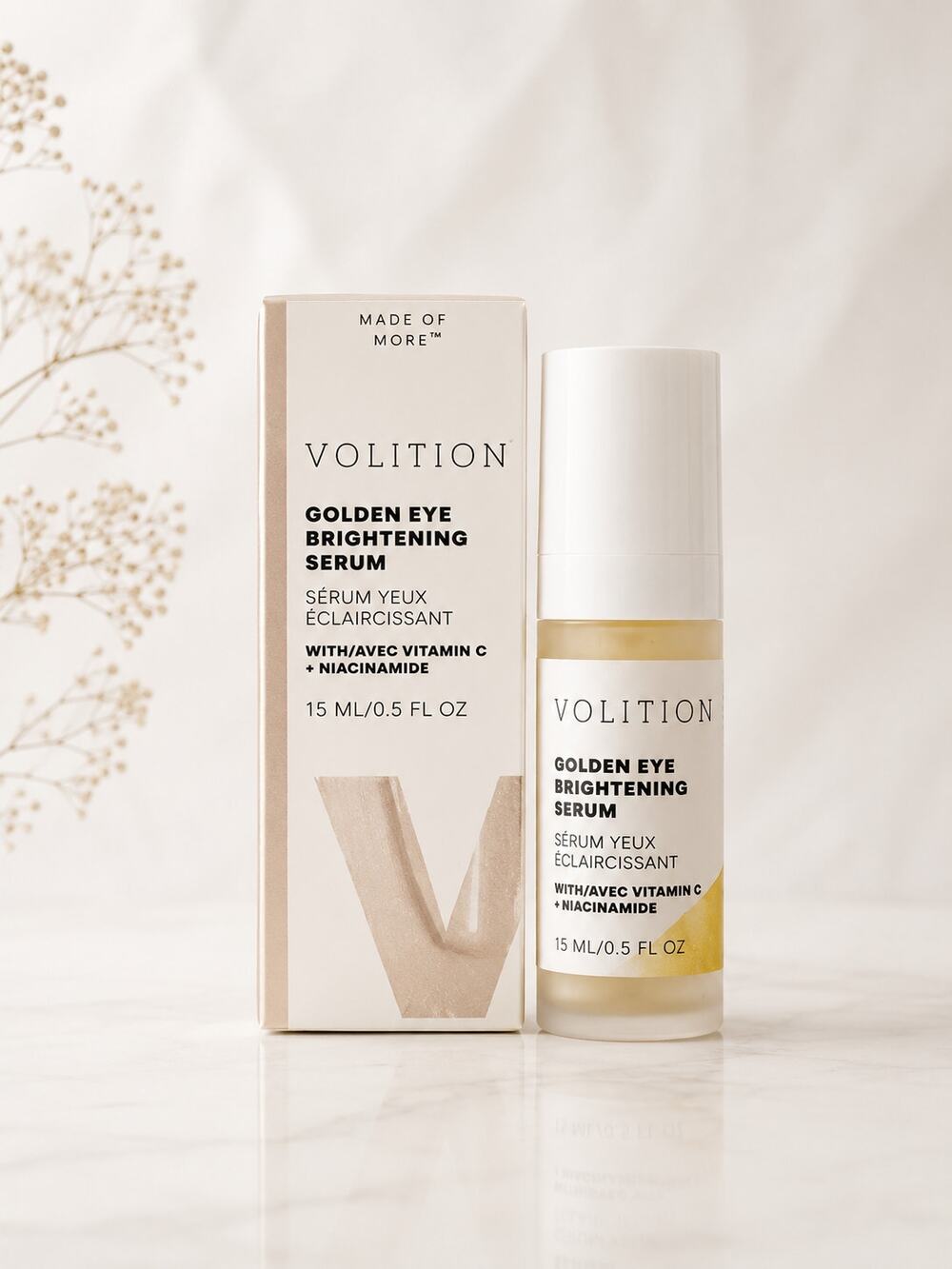Volition Golden Eye Brightening Serum Vitamin C Niacinamide NWT 0.5oz